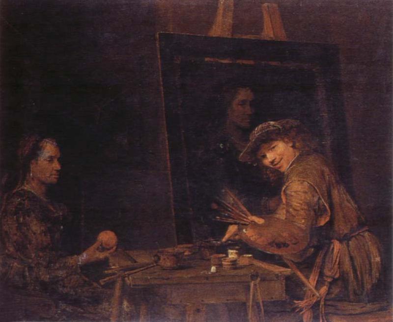 REMBRANDT Harmenszoon van Rijn Self-Portrait Laughing oil painting picture